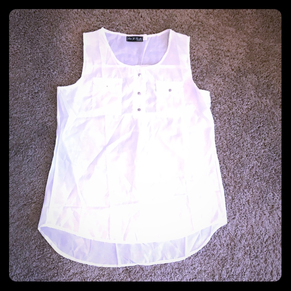 NWOT 2/$20 Off White Satin Tank Size XL